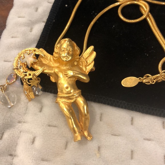 Kirks Folly Cherub with Crystals 30” Long Snake Chain -Boutique - Picture 4 of 4